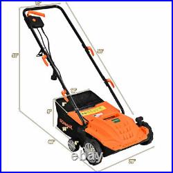 12Amp Corded Scarifier 13 Electric Lawn Dethatcher with40L Collection Bag Orange
