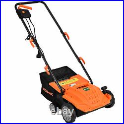 12Amp Corded Scarifier 13 Electric Lawn Dethatcher with40L Collection Bag Orange