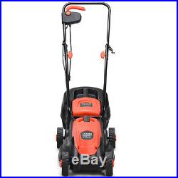 12 Amp 14-Inch Electric Push Lawn Corded Mower With Grass Bag Red