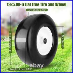 13x5.00-6 Flat Free Tire and Wheel with 1/2 3/4 5/8 Precision Bearings