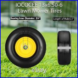 13x6.50-6 Flat Free Tire for Commercial Grade Lawn with 3/4 1/2 5/8 Bearing