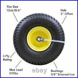 15x6.00-6 Front Tires for 100 300 Series John Deere Riding Mowers (2 Tires)