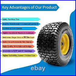 15x6.5-6(Fits 15x6-6 model) Flat Free Lawn Mower Tires