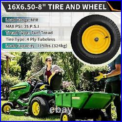 16x6.50-8 Tubeless Lawn Mower Front Tire and Wheel Replacement for John Deere