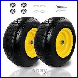 16x6.5-8 Flat-Free Tires and Wheels with 1 Grease Bearings and 3/4 Bearings