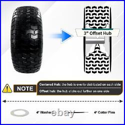16x6.5-8 Flat-Free Tires and Wheels with 1 Grease Bearings and 3/4 Bearings