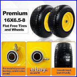 16x6.5-8 Flat-Free Tires and Wheels with 1 Grease Bearings and 3/4 Bearings