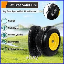 16x6.5-8 Flat-Free Tires and Wheels with 1 Grease Bearings and 3/4 Bearings
