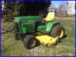 1981 John Deere 400 Lawn & Garden Tractor with 60 deck, 54 front blade & cart