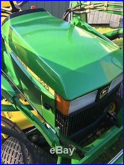 2000 John Deere 445 Garden Tractor With48 Mower Deck & 40 Front End Loader
