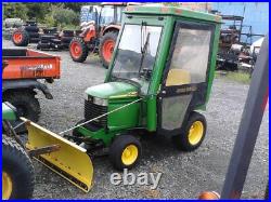 2001 John Deere 345 20hp lawn tractor with 48 front blade and soft cab