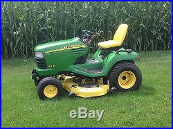 2003 John Deere X485 54 Deck Lawn Tractor Mower with Snow Blade Used