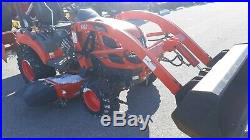 2013 KIOTI CS2410 COMPACT TRACTOR LOADER 60 mower 24 HP 4x4 hst used 346 HRS