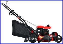 209CC Engine 21 3-in-1 Gas Powered Push Lawn Mower with 8 Rear Wheel Bag