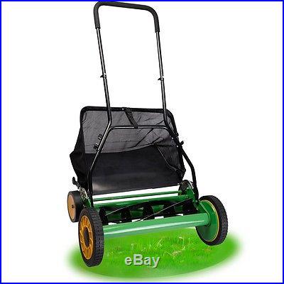 20 Lawn Mower Classic Hand Push Reel W/ Grass Catcher 6 Adjustable Height