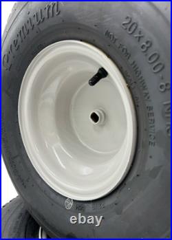 20x8.00-8 Gray Lawn Mower Wheel Set of 2 3/4 Inch Axle, 2.90 Inch Hub