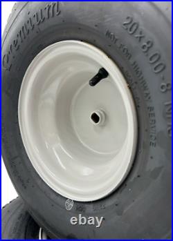 20x8.00-8 Gray Lawn Mower Wheel Set of 2 3/4 Inch Axle, 2.90 Inch Hub