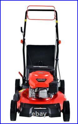 21 3-in-1 170cc Gas Self Propelled Walk-Behind Lawn Mower 5 Cutting Height Red