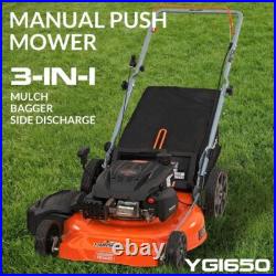 21 in. 170cc 3-in-1 Gas Walk Behind Push Lawn Mower with High Rear Wheels