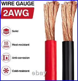 24FT Quick Disconnect Winch Power Cable, 2 AWG 2 Gauge Wiring For Winch Trailer