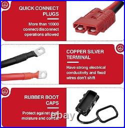 24FT Quick Disconnect Winch Power Cable, 2 AWG 2 Gauge Wiring For Winch Trailer