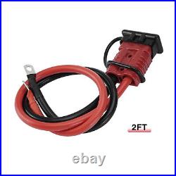 24FT Quick Disconnect Winch Power Cable, 2 AWG 2 Gauge Wiring For Winch Trailer