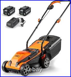 24V MAX Cordless 13-Inch Lawn Mower-5 Positions 2 Batteries & Charger Kit New