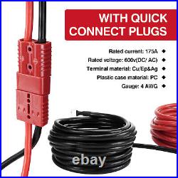 24 FT Quick Disconnect Winch Power Cable, 4 Gauge 4 AWG Wiring for Winch Trailer