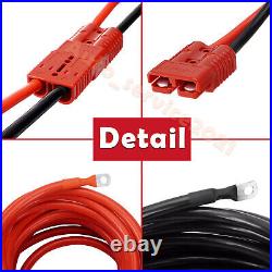 24 FT Quick Disconnect Winch Power Cable Heavy Duty 4 Gauge 4 AWG Copper Wiring