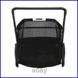 26 gl Large Foldable Wheeled Lawn Sweeper Outdoor Yard Leaves Grass Sweeping