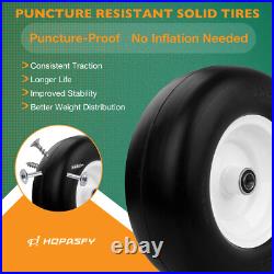 2PCS 13x5.00-6 Front Smooth Flat Free Tire & Wheel Set For Zero-Turn Lawn Mower