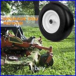 2PCS 13x5.00-6 Front Smooth Flat Free Tire & Wheel Set For Zero-Turn Lawn Mower