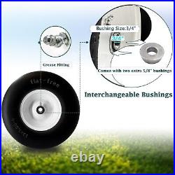 2Pcs 13x5.00-6 Flat Free Tire and Wheel for Lawn Mowers & Zero Turn Mowers