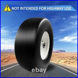 2Pcs 13x5.00-6 Flat Free Tire and Wheel for Lawn Mowers & Zero Turn Mowers