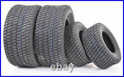 (2) Front and Rear Lawn Mower Turf Tires Size 18x9.50-8 and 15x6.00-6