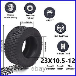 2 New 23x10.50-12 Tires Golf Cart Lawn Mower Tractor Turf Tire 4 Ply 23x10.5-12
