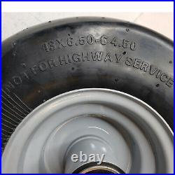 2 New Flat free 13x6.50-6 Smooth Lawnmowers Tire withRim, Bore 1 Sealed Bearings