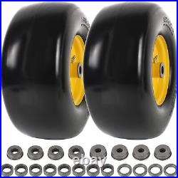 (2-Pack) 13x6.50-6 Flat Free Tire & Wheel Universal 13x6.5-6 Solid Rubbe Riding