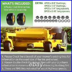(2-Pack) 13x6.50-6 Flat Free Tire & Wheel Universal 13x6.5-6 Solid Rubbe Riding
