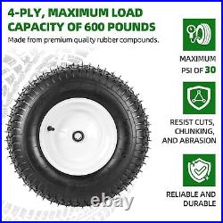 (2 Pack) 16 x 6.50-8 Tire and Wheel Set, 4 Ply Tubeless Mower Tires with Rim