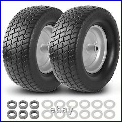 2-Pack 16x6.50-8 Tire and Wheel Flat Free Solid Rubber Riding Lawn Mower Ti
