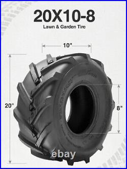 2 Packs 20x10-8 Lawn Mower Tires 4PR 20x10x8 Heavy Duty Garden Tractor Tyre Tire
