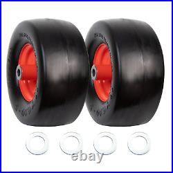 2 Pk 11x6.00-5 Flat Free Tire and Wheel, 5.875 Centered Hub 3/4 Bushings Size