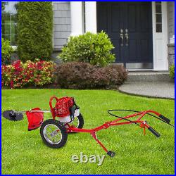 2-Stroke 49CC Gas Mower Grass Trimmer Brush Cutter Hand Push Weeding Machine