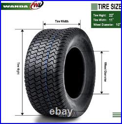 2 WANDA 22x11-10 22x11x10 Lawn Mower Cart Turf Tires /4 ply withWarranty -13045