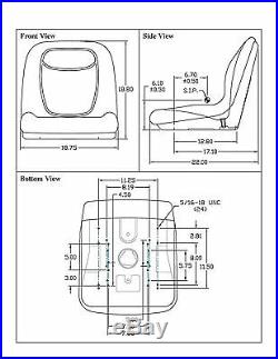 (2) Yellow XB180 HIGH BACK SEATS for John Deere GATORS Made in USA by MILSCO #JR