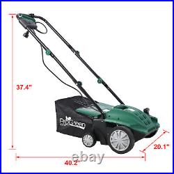 2-in-1 Electric Lawn Dethatcher with Collection Bag 13 Inch 12 Amp Scarifier