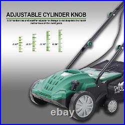 2-in-1 Electric Lawn Dethatcher with Collection Bag 13 Inch 12 Amp Scarifier