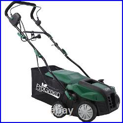 2-in-1 Electric Lawn Dethatcher with Collection Bag 16 Inch 15 Amp Scarifier