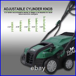 2-in-1 Electric Lawn Dethatcher with Collection Bag 16 Inch 15 Amp Scarifier
